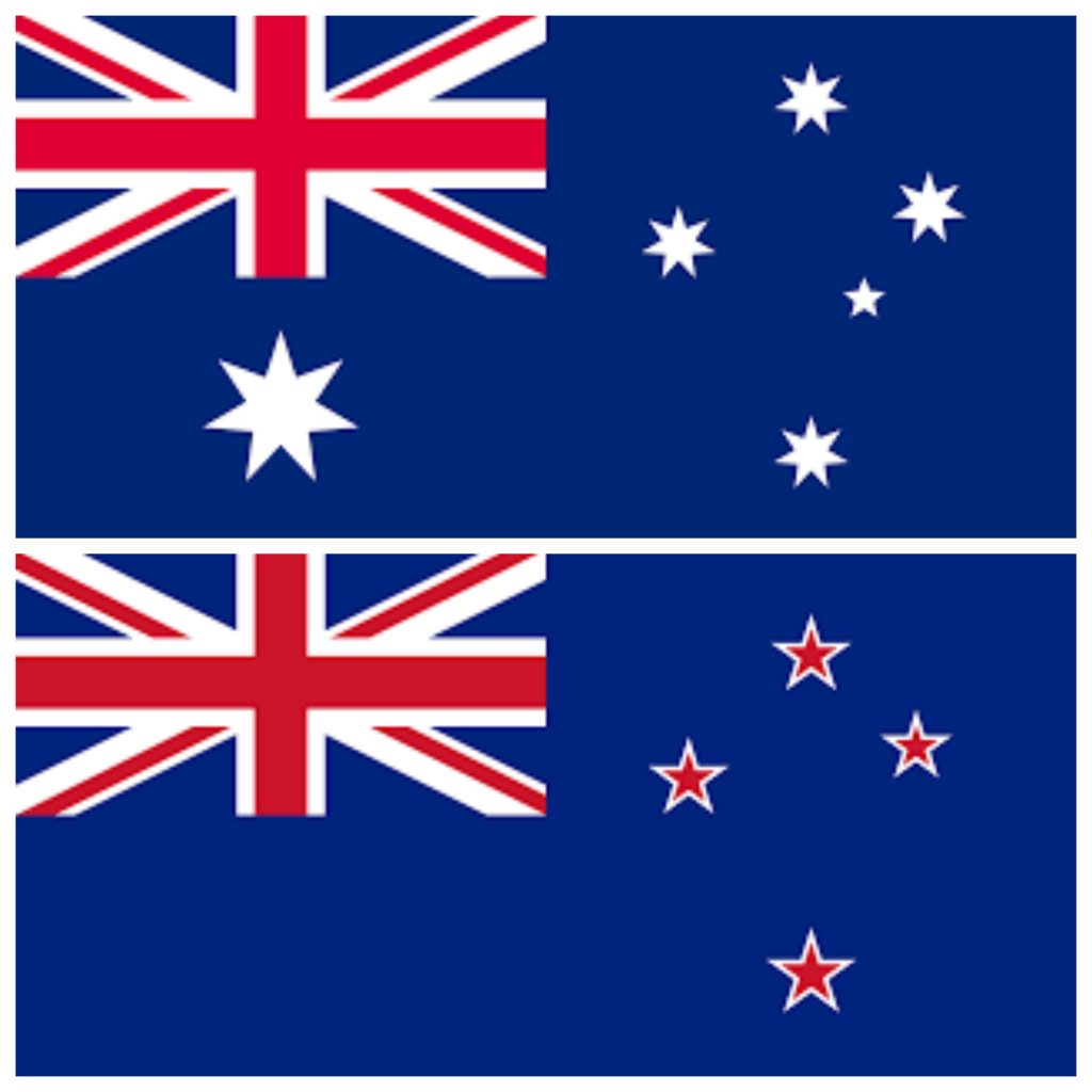 australia and new zealand flag side by side